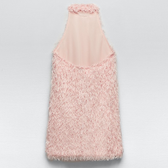 Zara FEATHERY KNIT HALTER DRESS - Picture 7 of 16